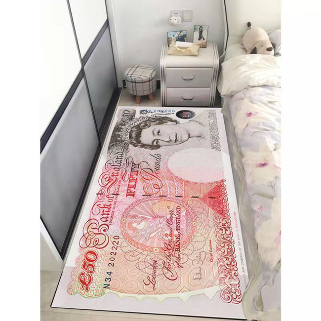 Drop Shipping Trendy  Ben Franklin 100 Dollar Bill One Hundred US Money Rug Luxury Money Rug Runner