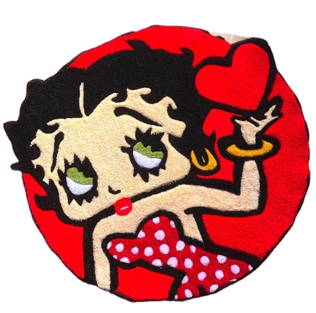 Factory Drop Shipping Custom Handmade Tufted Betty Boop  Rug Custom  Rug Luxury Tufted Designer Logo Carpet