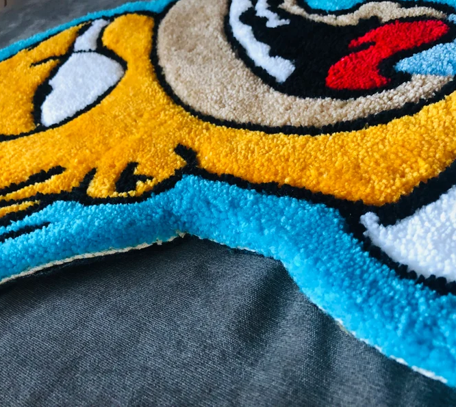 Custom Logo Hand Rufted Rug Special Shape Homer Hungry Rug Meme The Simpson Bart Money Mood Instagram 3d Rugs Carpets