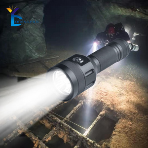 Underwater 100m 3LED diving flashlight 3500 lumens 21700 Scuba diving strobe light with torch