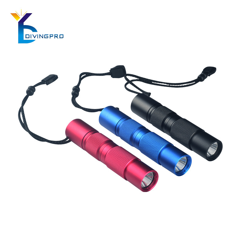 Magnetically controlled switch rechargeable diving torch led mini pocket color flashlight