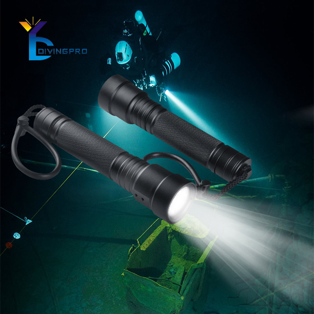 Aluminum  Dives light IP68 Waterproof 1000 Lumens Diving Light Underwater Flashlight 100M Rechargeable 26650 5000mAh Batter