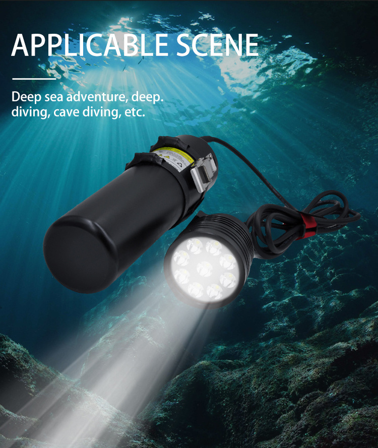 IPX8 Diving Torch Scuba Led Light Diving Light Underwater 1500 Lumens Long Runtime Canister Diving Flashlight