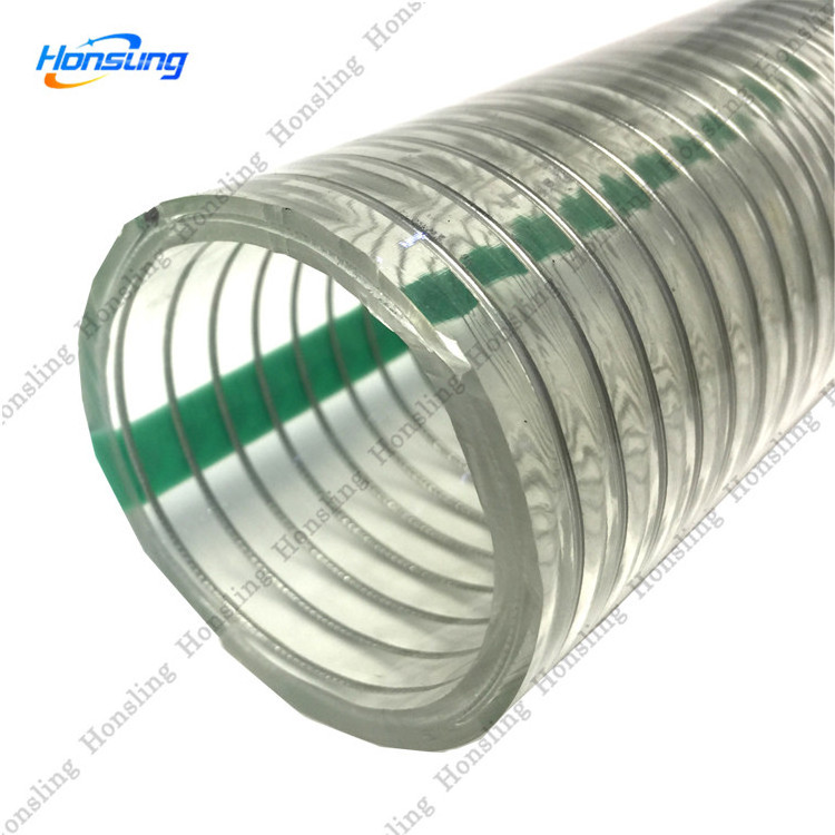 clear pvc thunder hose/pvc steel wire spiral reinforced food grade suction hose pipe