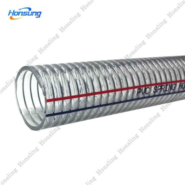 clear pvc thunder hose/pvc steel wire spiral reinforced food grade suction hose pipe