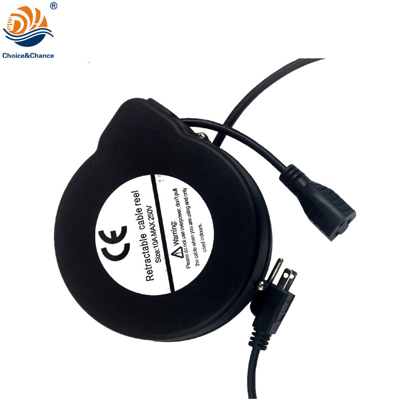 600-3000w electrical supply customize plug Automatic Retractable Cord Reel Power Cable Retractor