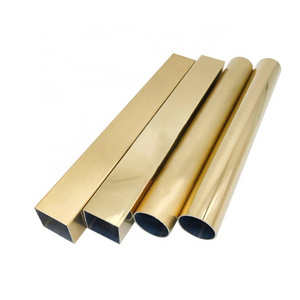 Decorative Polish 201 304 316 430 Golden Gold Color Round Square Colored Tube Stainless Steel Pipe