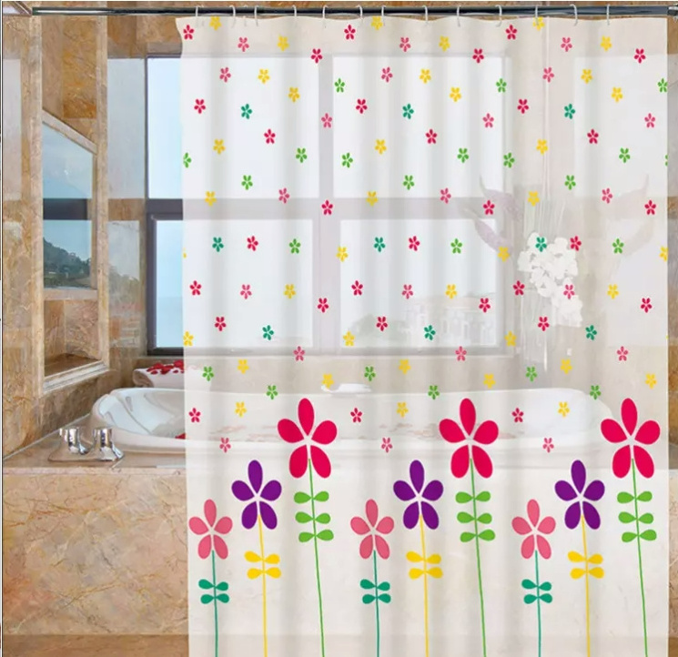 Bathroom PEVA curtains plastic with designs unique shower curtain from Jiaguan supplier