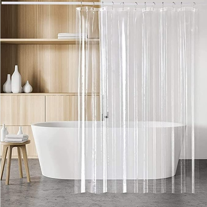 Shower curtain liner with magnet peva transparent shower curtains