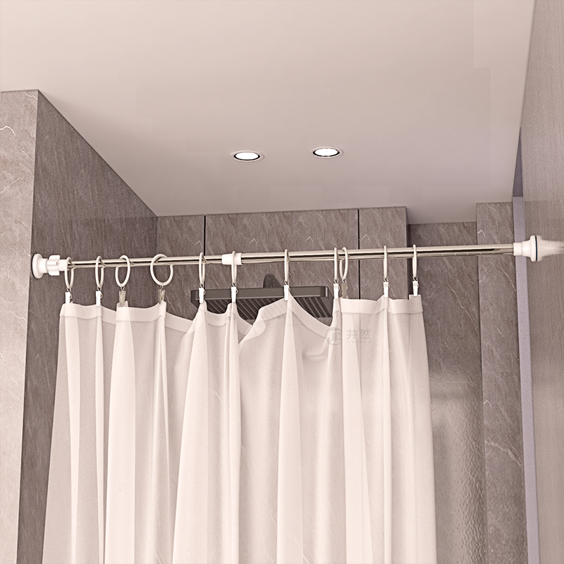 Wardrobe Tube Rod Hanging Hooks Adjustable Multipurpose Extendable Pole Quick Telescopic Clothes Shower