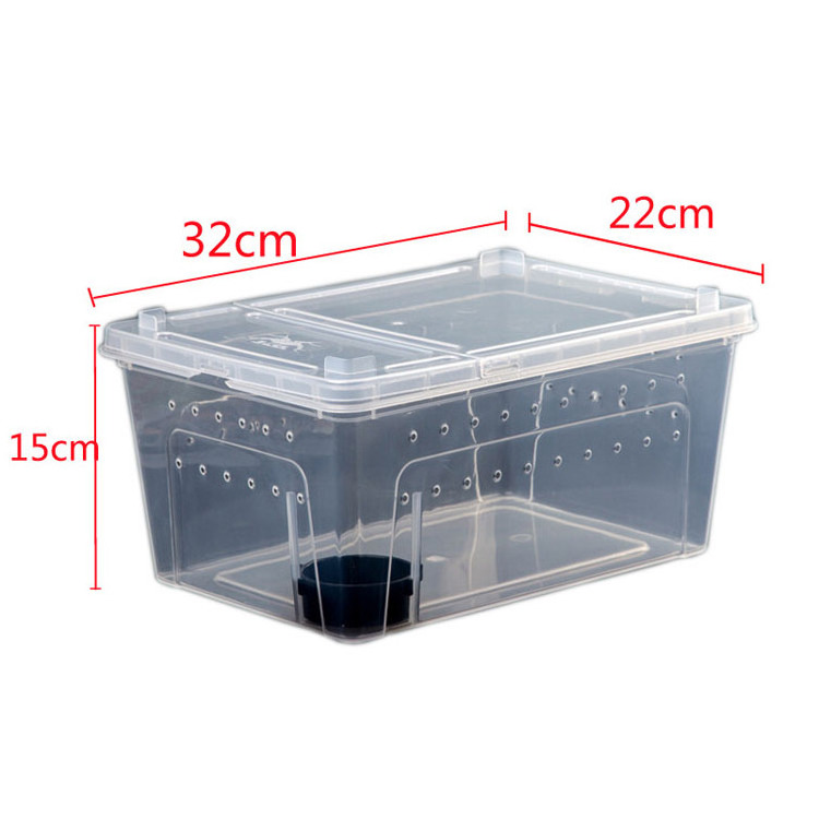 PP Plastic Reptile Box Travel Habitat Feeding cage Spider Horn Frog Leopard gecko lizard snake insect turtle pet cage enclosure