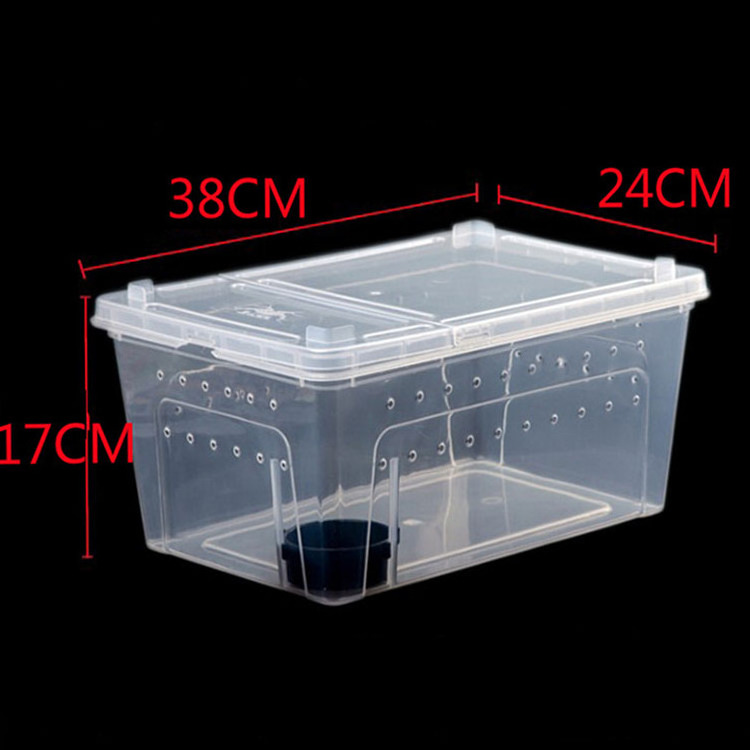 PP Plastic Reptile Box Travel Habitat Feeding cage Spider Horn Frog Leopard gecko lizard snake insect turtle pet cage enclosure