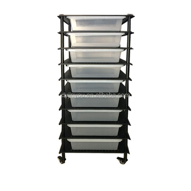 Metal single pull 9 layer reptile cage with wheels and box 76.5*56*175cm pet snake lizard breeding rack