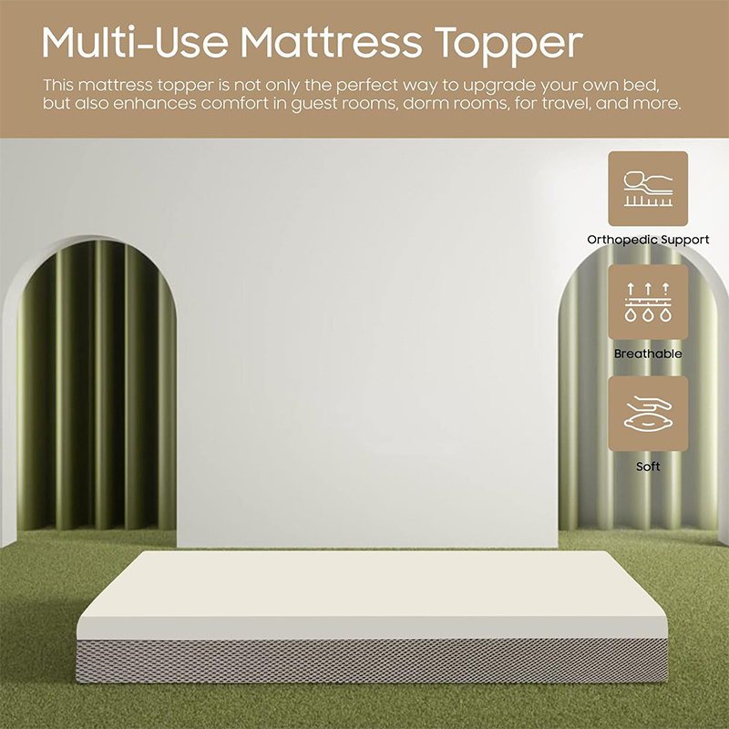 1-Inch Memory foam mattress topper High Density Foam Mattress Pad for Back Pain Firm Foam Bed Topper