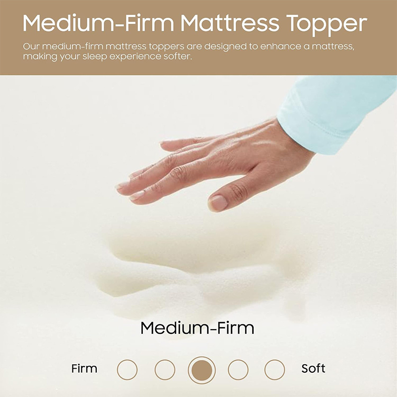 1-Inch Memory foam mattress topper High Density Foam Mattress Pad for Back Pain Firm Foam Bed Topper