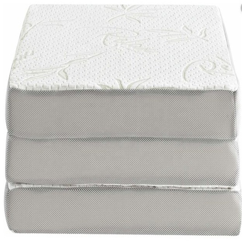 Memory Foam 4 Inch Tri-Fold Comfort Portable Folding Mattress or Floor Mat