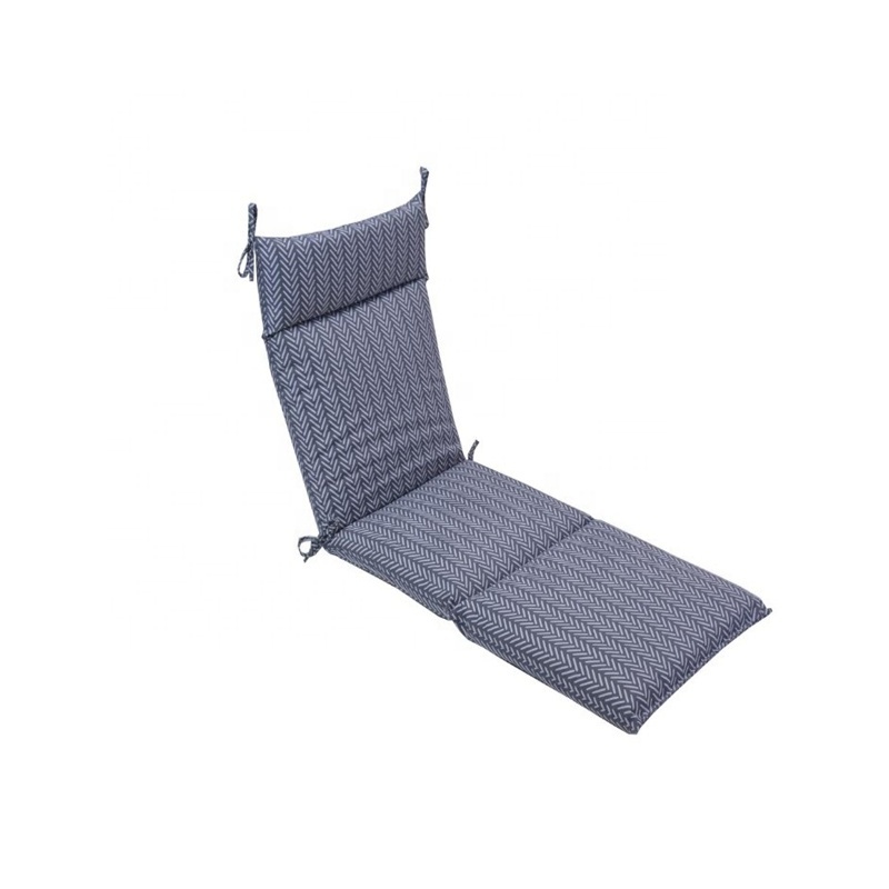 Blue Outdoor Chaise Lounge Folding Cushion,Water-Resistant Adjustable Lounge Chair Cushion,Reclining Sun Lounger Cushions