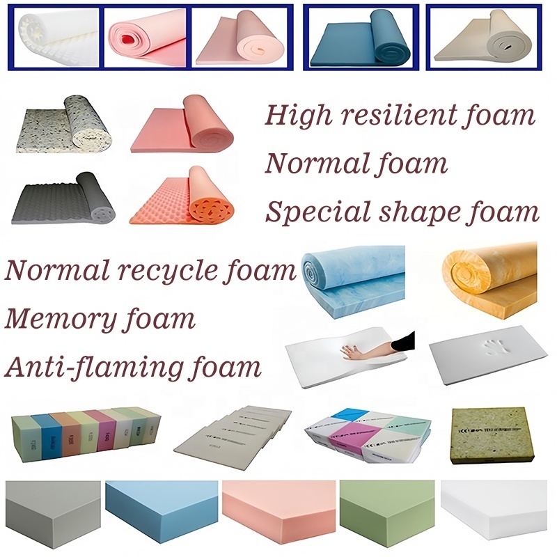 Memory foam high rebound sponge resiliency medium density pu foam block for mattress mattress topper sofa cushion chair