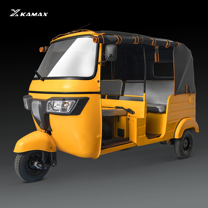 Kamax Passenger Motorized Tricycle With Cabin Moto Taxi Gasoline Tvs Tricycle Tuk Tuk Adult Passenger Tricycle 3 Wheel With Seat