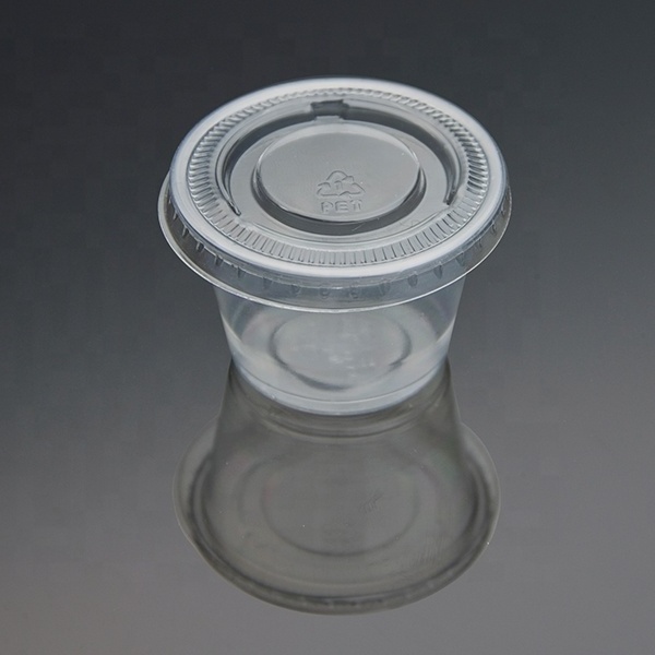 Customizable Logo Food Packaking Portions Container Food Grade Safe Plastic Condiment Shot Dessert Dressing Sauces Cup