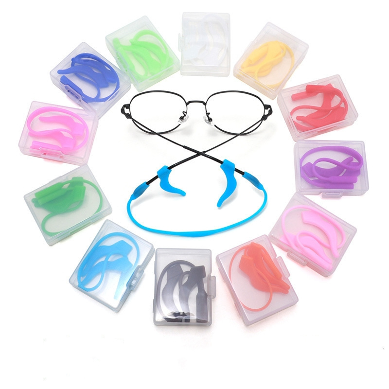 Wholesale personalized colorful  glasses anti-slip adjustable silicone eyewear chain with single box