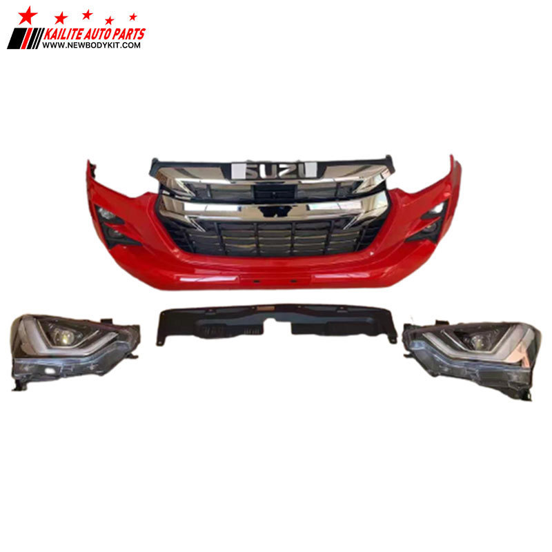 KLT Newest Car Front Bumper Facelift Wide Conversion Bodykit Body Kit for Dmax 2016-2019 Change Upgrade to 2020 2021