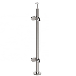 Glass Stair Railing Post System Stainless Steel 304 Staircase Handrail Balusters with Glass Clamp