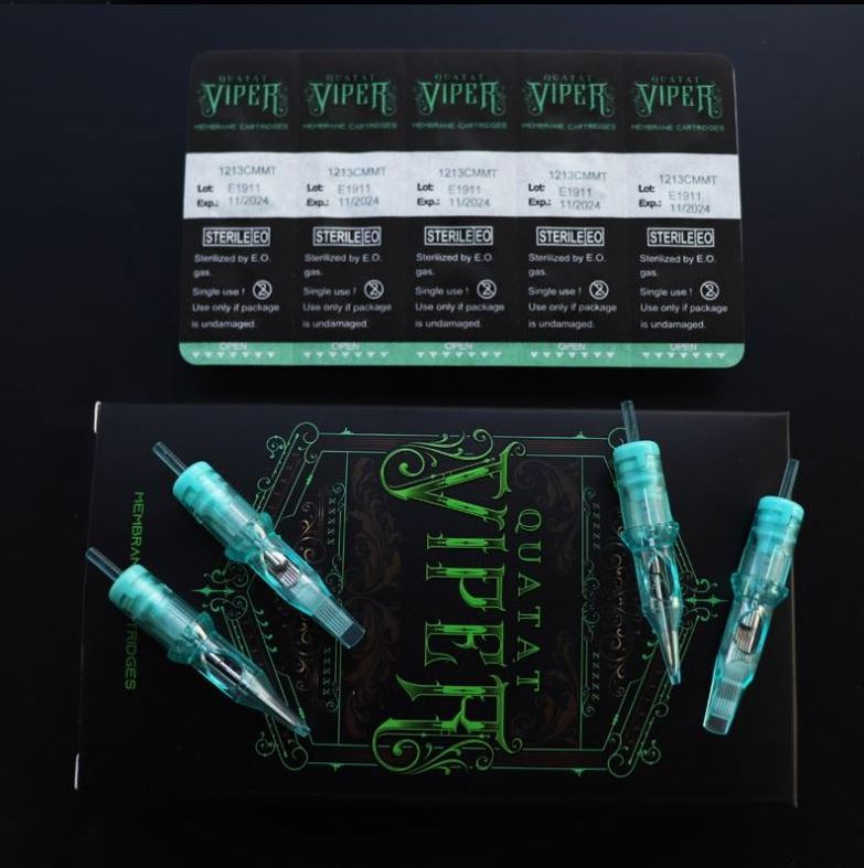 viper box of 20 kwadron needles tattoo needles cartridge blue high quality tattoo cartridge needle