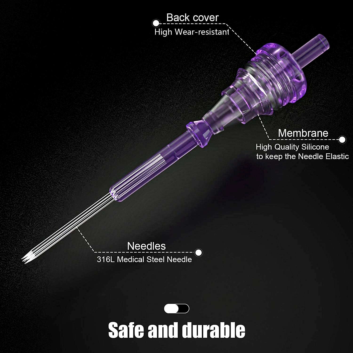 Wormhole Tattoo Cartridge Needles 20pcs 3RS Disposable Tattoo Needle Cartridges Standard 3 Round Shader for Tattoo Pen