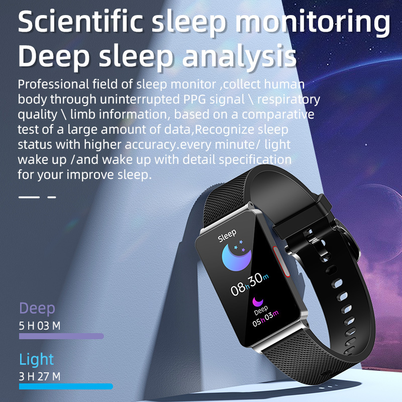 2023 New Blood Glucose Monitor Health Smart Watch Amoled Blood Oxygen Pressure Sleep Temperature Health Monitoring Wrist Watch