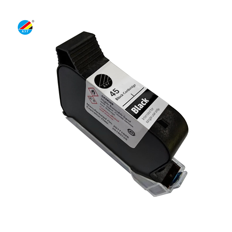 KST ink cartridge for HP-45 HP45 51645A Deskjet solvent based fast dry hand held printer with original chip pigment ink plotter