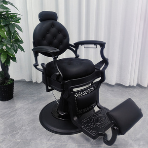 Retro Men All Black Barber Chair  classics Salon Hairdressing chairs Hydraulic chair Factory wholesale