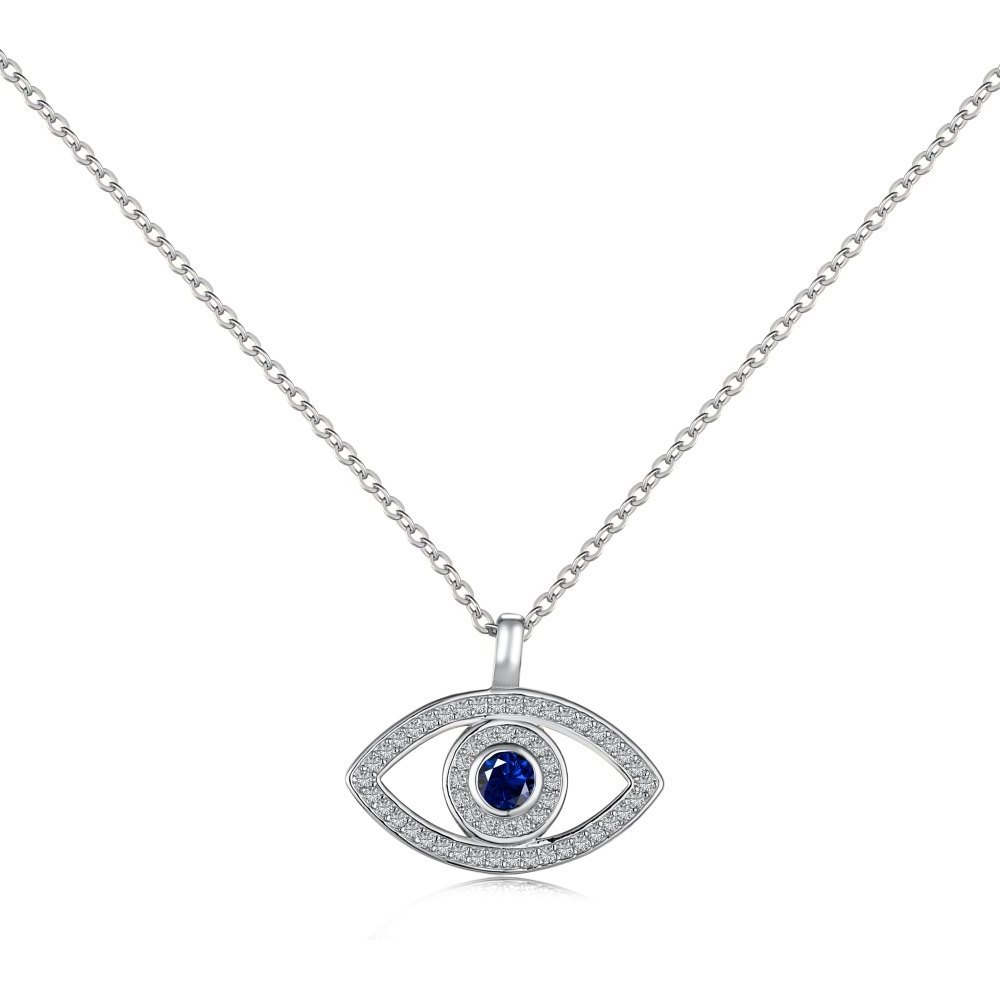 Vintage Turkish 925 Silver Devil Eye Pendant Italian Necklace Jewelry 18K Gold Plated Blue Stone Lucky Eyes Necklaces For Women