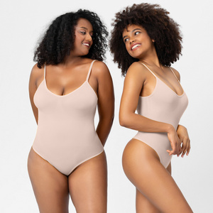 Seamless Women's Bodysuits Custom Logo Plus Size U- Neck Adjustable Strap Solid Sleeveless Quick Dry Sexy Shapewear New Arrivals