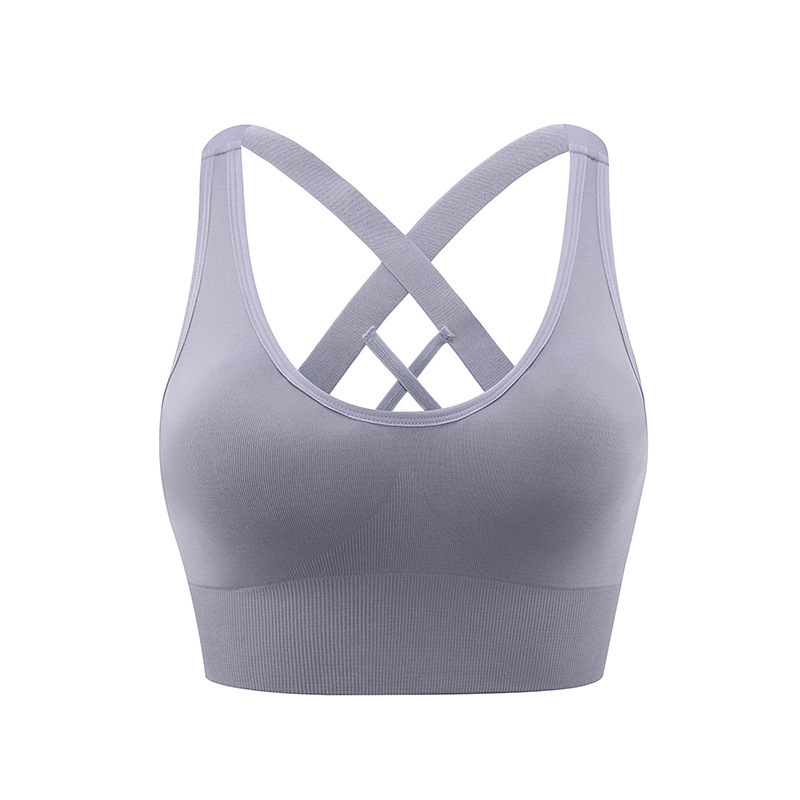 Hot Selling Exercise activewear Breathable Fitness Top Big Seamless Gym Cross Back Sports High Impact Yoga Sports Bra