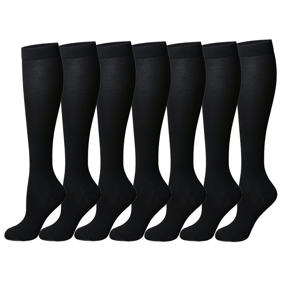 Solid Blank 20-30 mmHg Compression Socks for Men & Women Graduated Supports Socks for Soccer Running Nurses