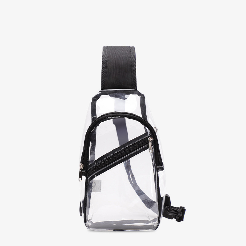 Mini Clear PVC Crossbody Sling Bag Transparent Casual Daypack Chest Bag Adjustment Left Right Band Bags