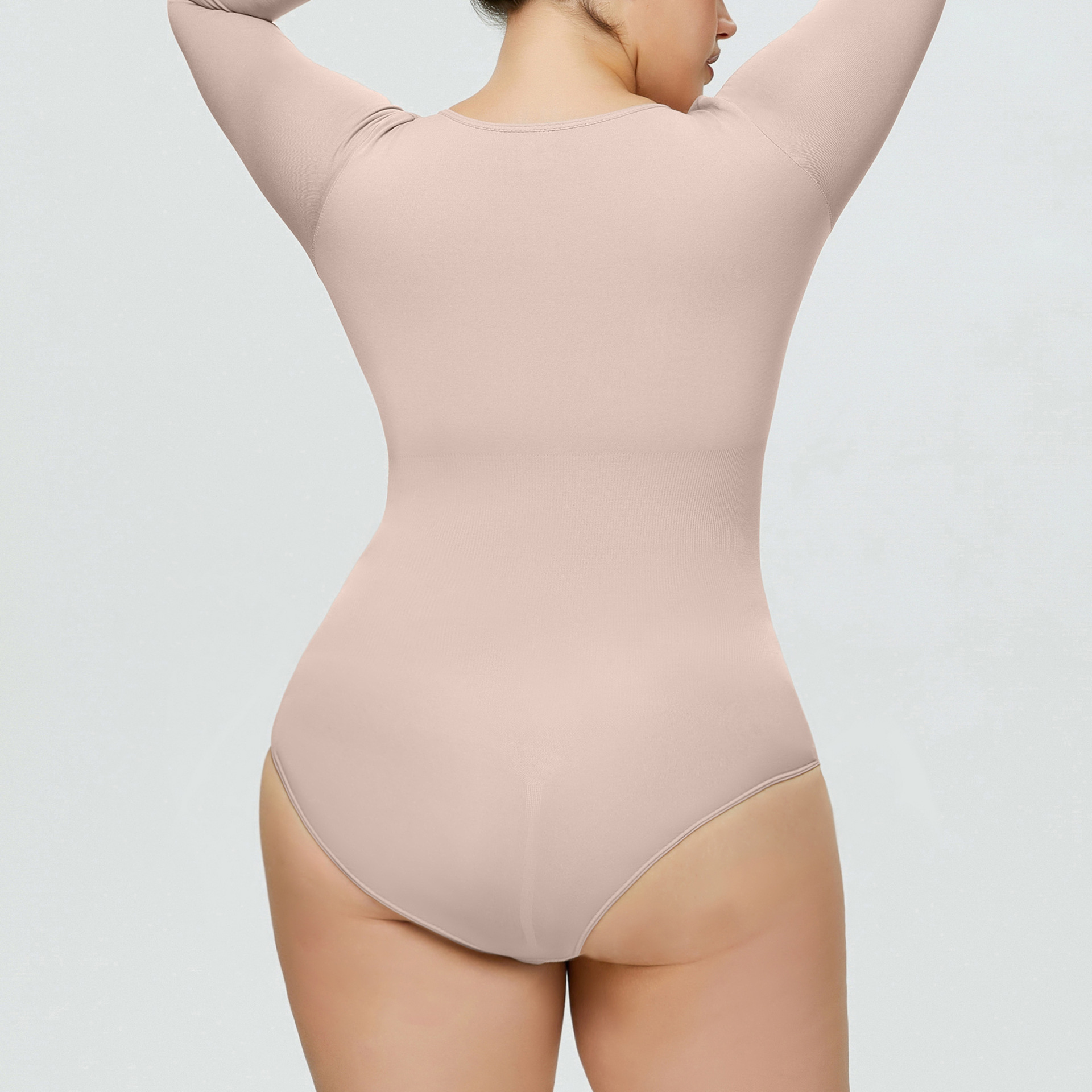 Seamless Women's Bodysuits Custom Logo Plus Size Round Neck Quick Dry Long Sleeve Solid Sport Wear Workout One Piece Yoga Wear