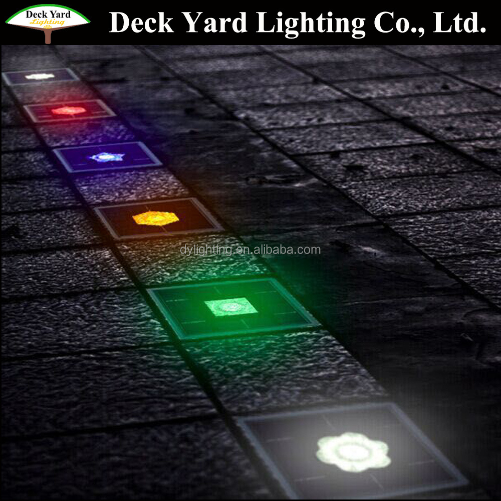 Color Changing Solar Stone Paver Brick Landscape Lightings Solar Stepping Stone Lights