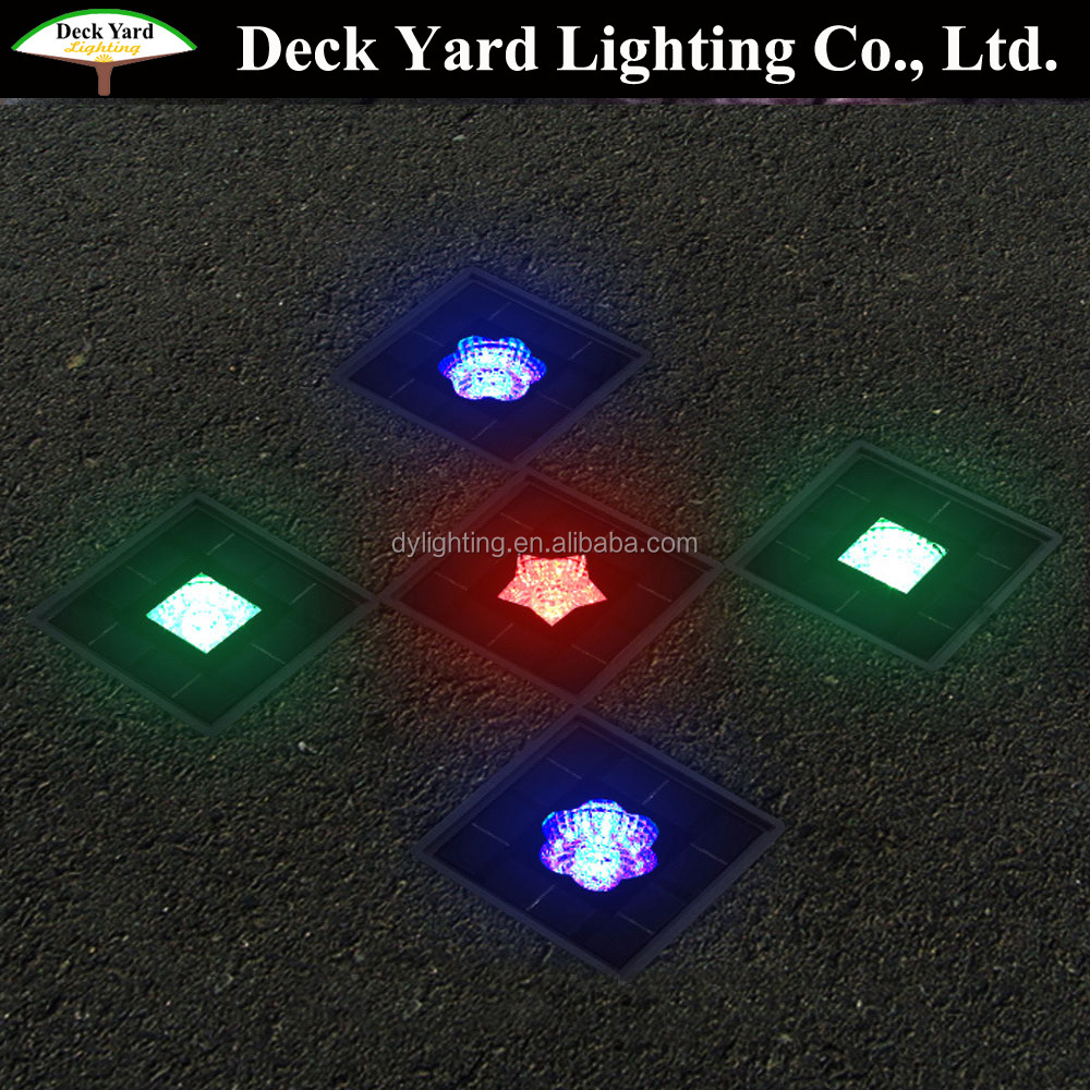 Color Changing Solar Stone Paver Brick Landscape Lightings Solar Stepping Stone Lights