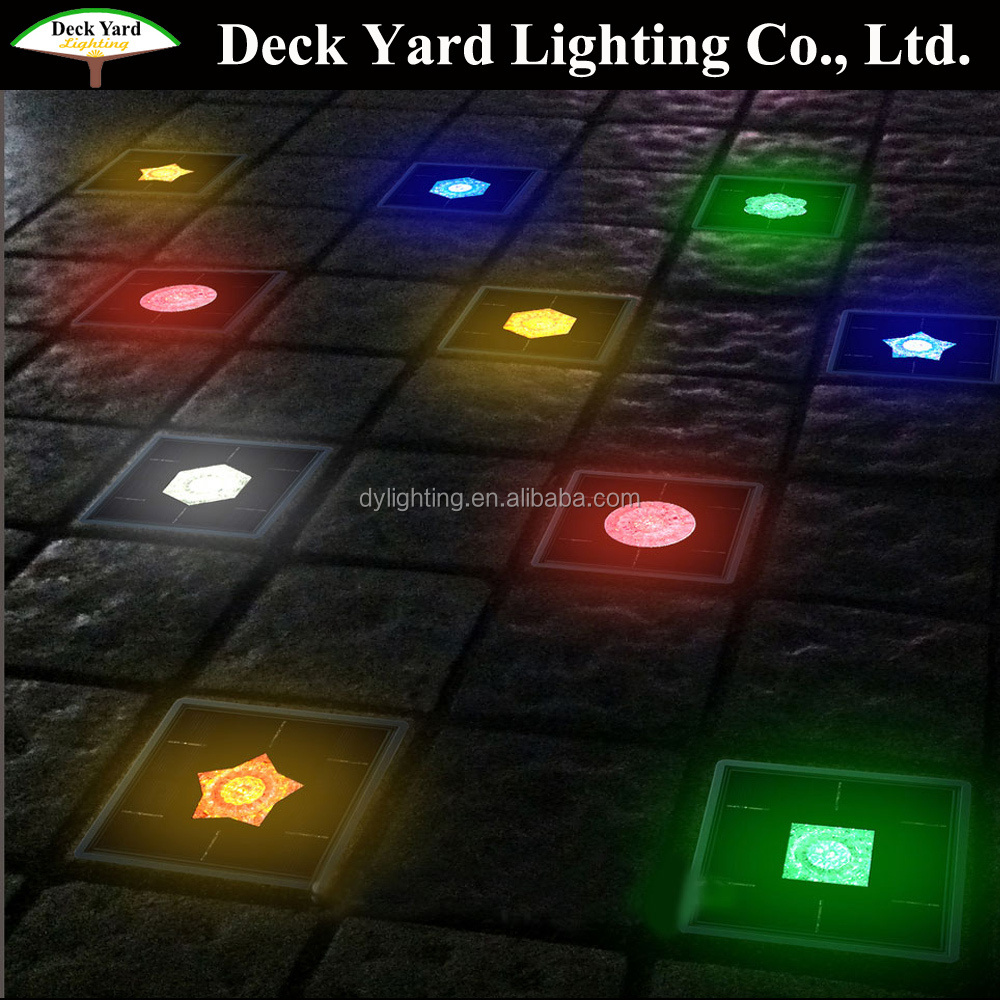 Color Changing Solar Stone Paver Brick Landscape Lightings Solar Stepping Stone Lights