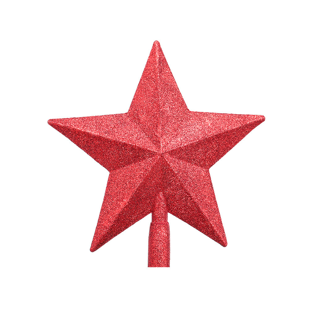 Christmas decorations Christmas tree top star decoration accessories plastic dust five-pointed star 15cm Christmas