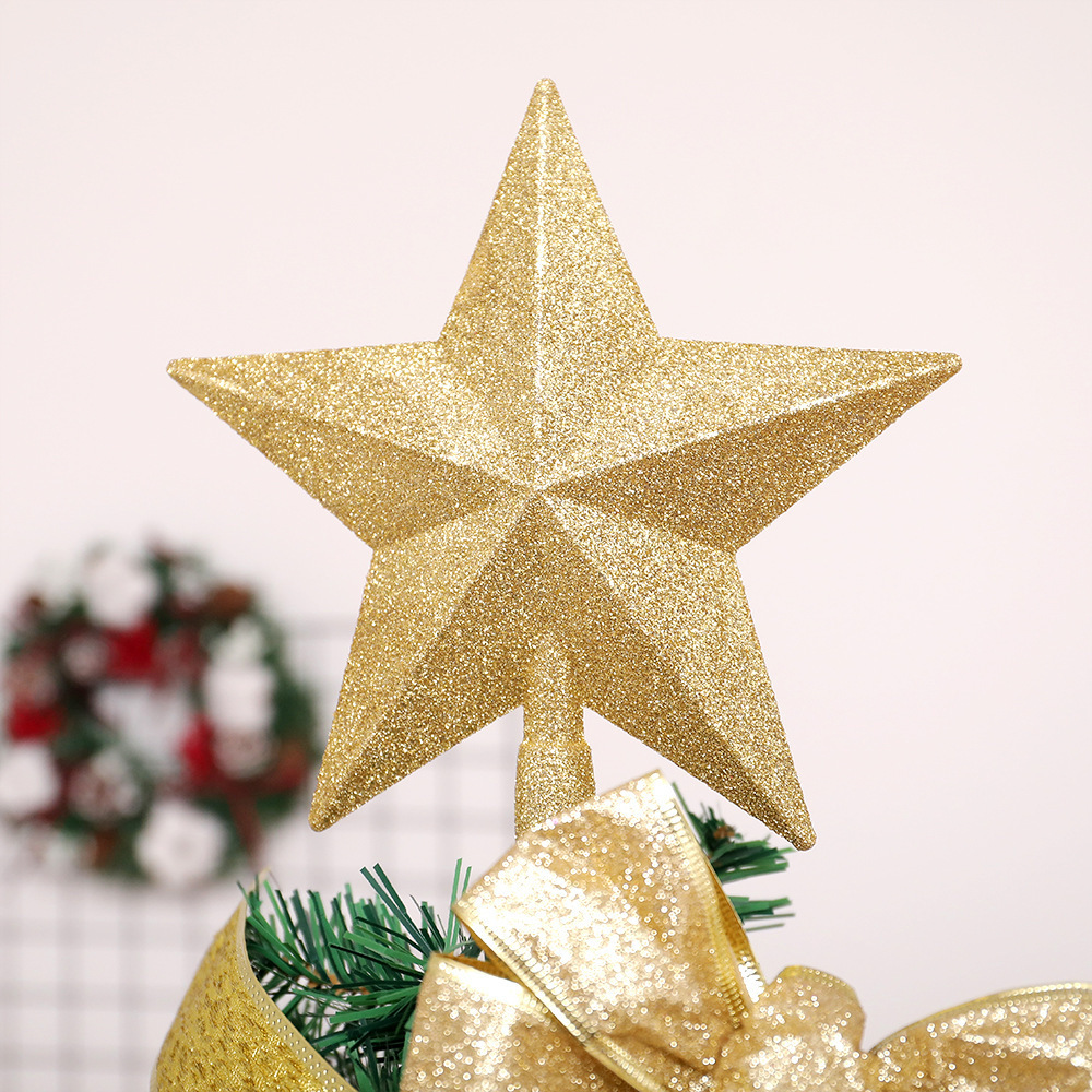 Christmas decorations Christmas tree top star decoration accessories plastic dust five-pointed star 15cm Christmas