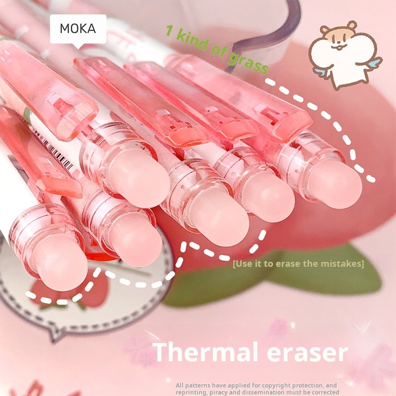 MOKA Side Press erasable pen 0.5mmST Head gel ink pen refill only for pupils heat erasable pen rub easy to wipe