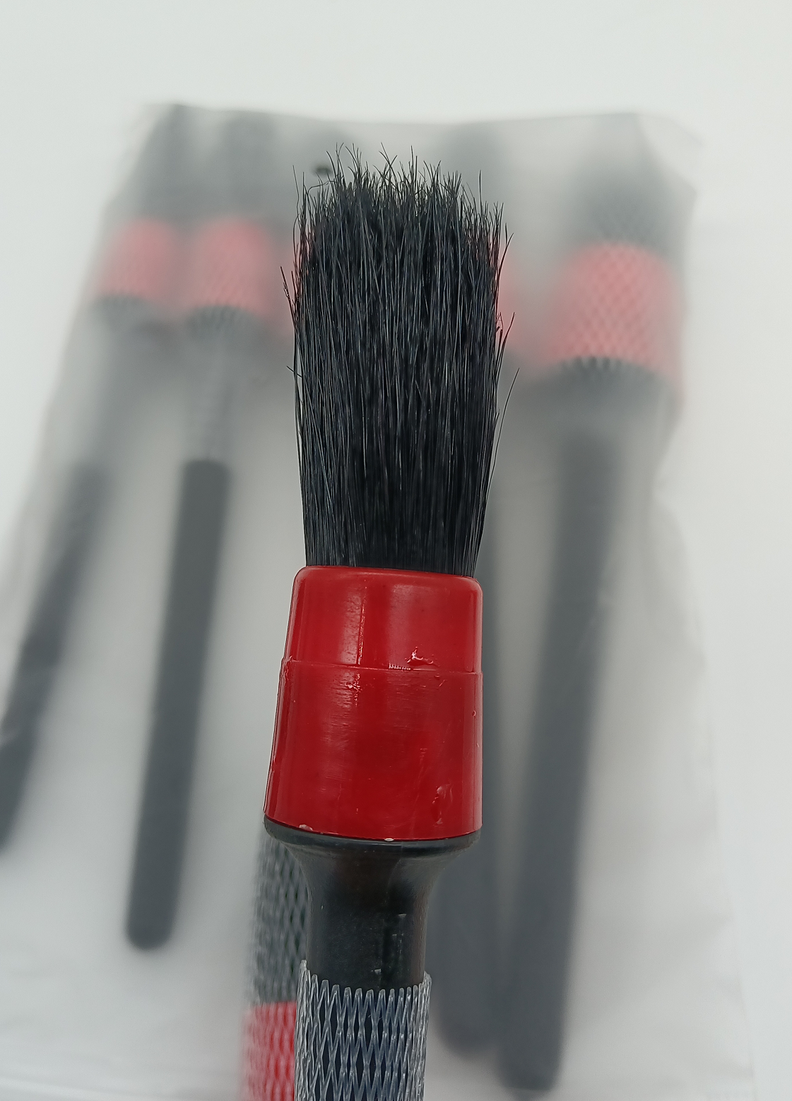 Natural Boar Hair Detailing Brush 5pcs Set, Automotive Non-Slip Detail Brushes for Cleaning Wheels car interior cleaning brush