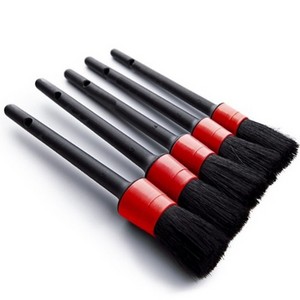 Natural Boar Hair Detailing Brush 5pcs Set, Automotive Non-Slip Detail Brushes for Cleaning Wheels car interior cleaning brush