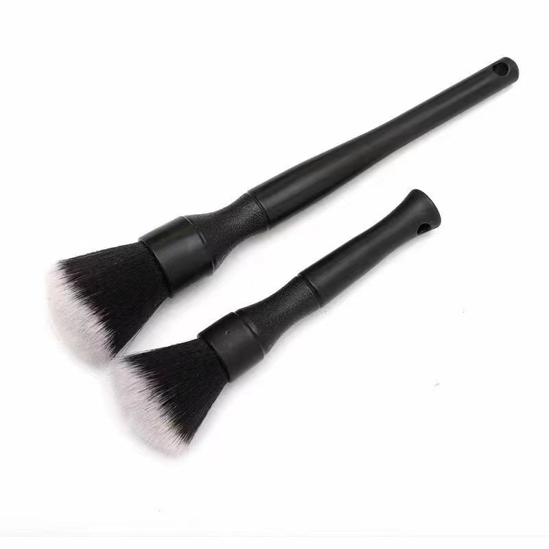 Natural Soft Boars Hair Ultra Detail Perfect Interior Car Washing Detailing Brushes Set For Auto Emblems Wheels Air Vents