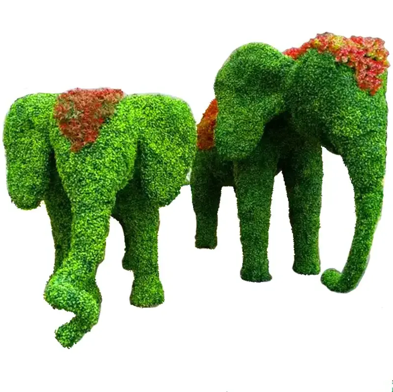 Miguo Colorful Artificial Fruit Tree Grass Bear Topiary Plant Statues Artificial Topiary Grass Animal Topiary For Decor And Phot