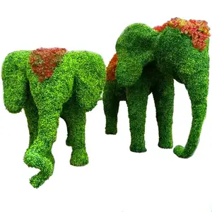 Miguo Colorful Artificial Fruit Tree Grass Bear Topiary Plant Statues Artificial Topiary Grass Animal Topiary For Decor And Phot