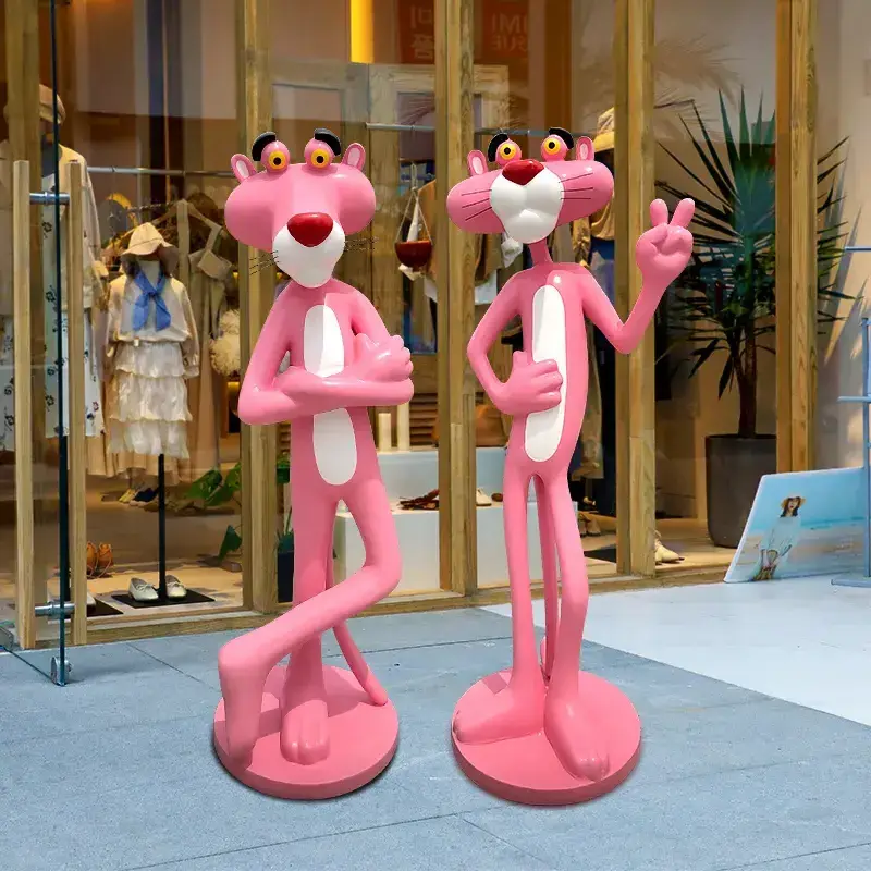 Miguo Factory Customized Cartoon Pink Panther Sculpture For Mall Park Decoration